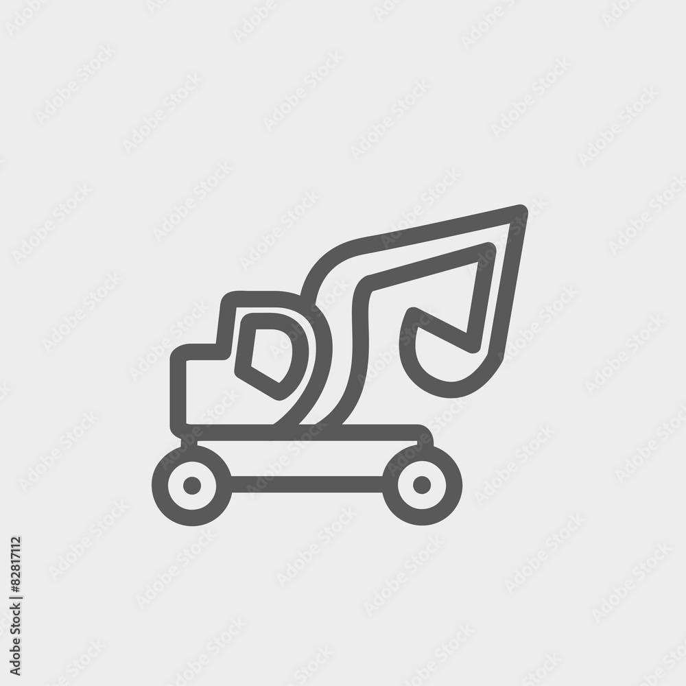 Excavator truck thin line icon Excavator truck thin line icon