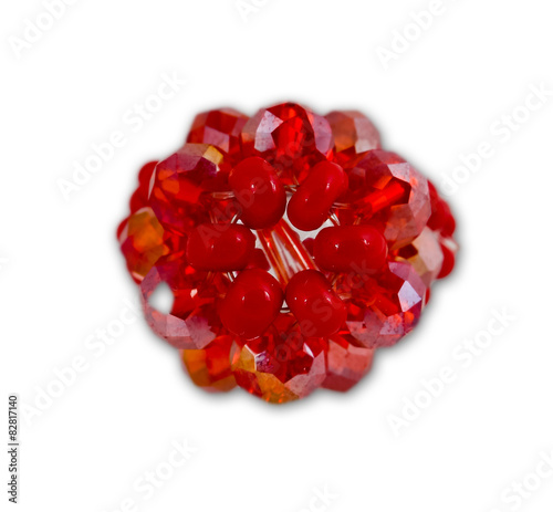 Red crystal cluster ring