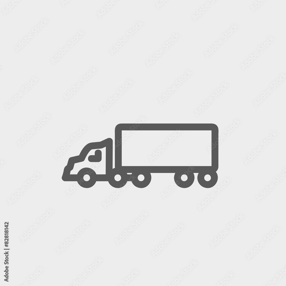 Delivery truck thin line icon