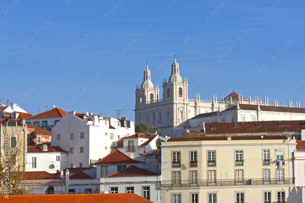 Lisbon, view to Alfama.