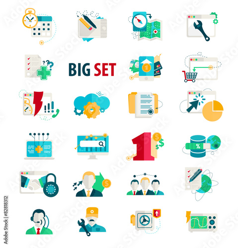 Set flat icons for bussiness.