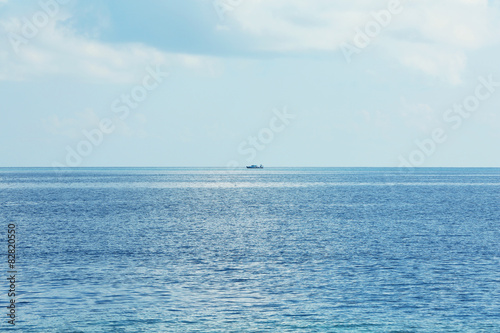 View of beautiful blue ocean water in resort