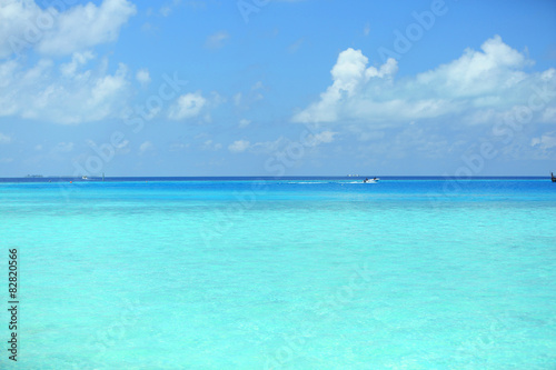 View of beautiful blue ocean water in resort © Africa Studio