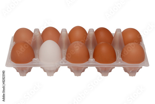brown eggs in package photo