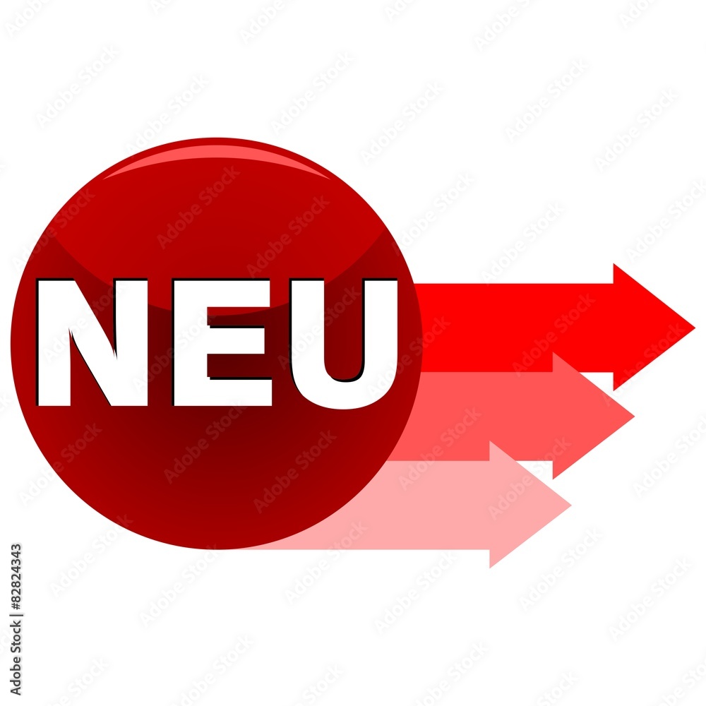 Neu Roter Sticker Pfeil mit