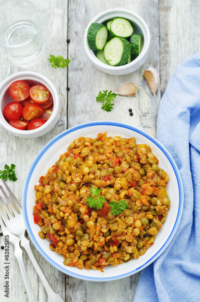 yellow and green beans with vegetables yellow and green beans with vegetables