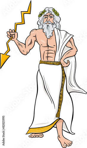 greek god zeus cartoon illustration