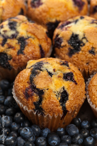 Homemade Blueberry Muffin. Selective focus.