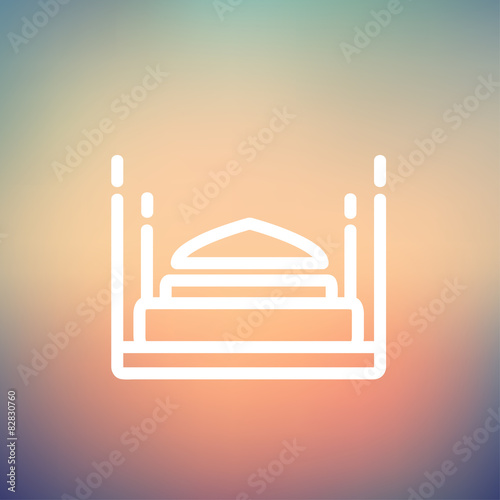 Bed thin line icon