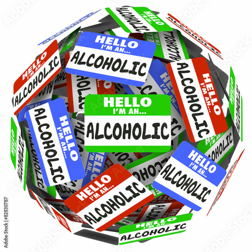 Hell I'm An Alcoholic Name Tags Self Help Group 12 Step Program