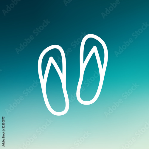 Beach slippers thin line icon