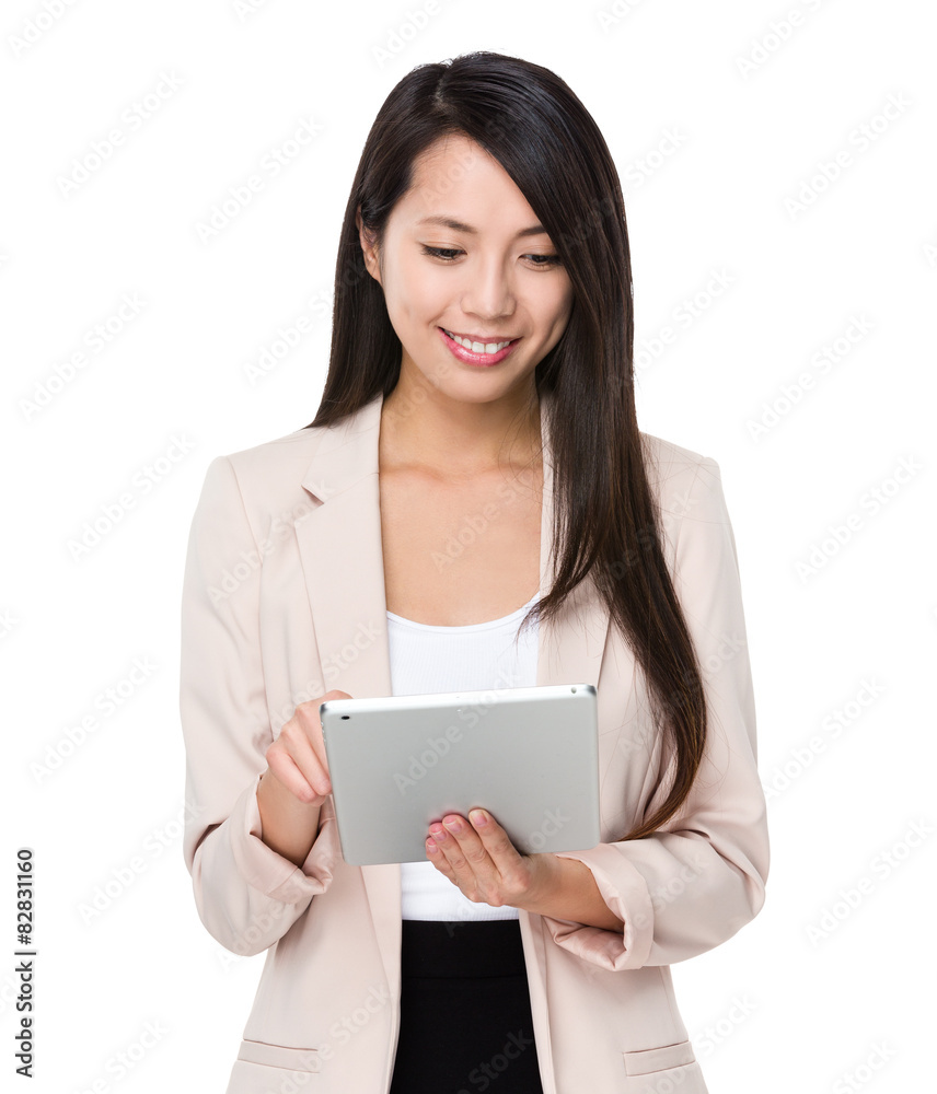 Young businesswoman use of digital tablet Young businesswoman use of digital tablet