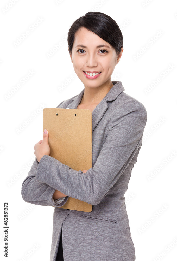 Young businesswoman holding with folder Young businesswoman holding with folder