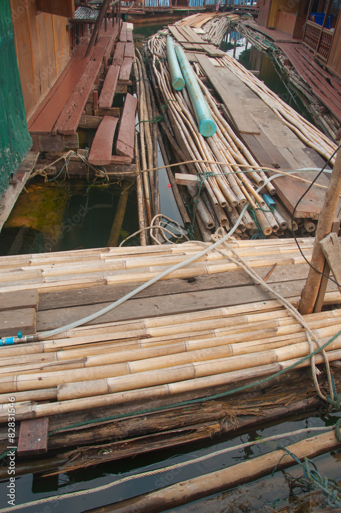 floating village in Kanchanaburi Province, Thailand floating village in Kanchanaburi Province, Thailand