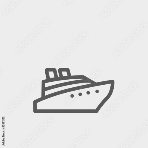 Cruise ship thin line icon