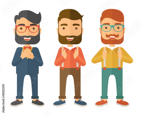Three young handsome businessmen