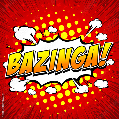 Платно Bazinga! Comic Speech Bubble, Cartoon