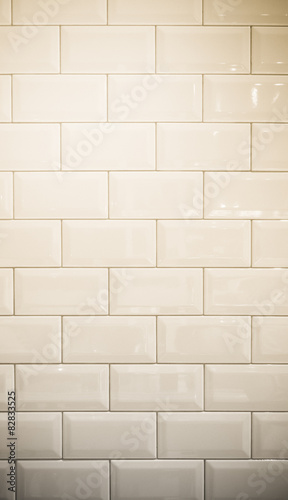 vintage filter : ceramic brick tile wall background texture