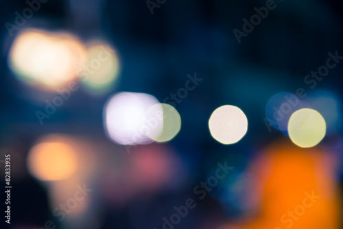 Defocused blur bokeh of urban at night background