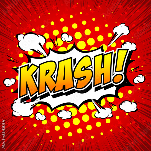 krash! - Comic Speech Bubble, Cartoon.  photo
