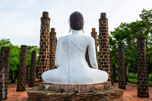 Buddha Statue at Wat Mahathat Temple mimetic at ancient siam. photo