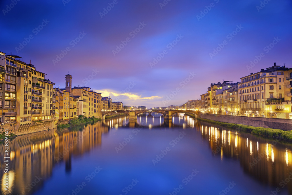 Florence. Image of Florence at twilight blue hour.