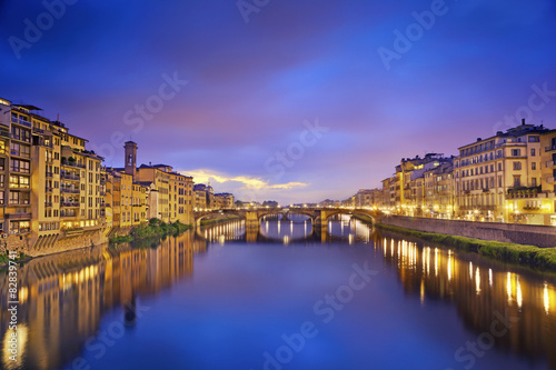 Florence. Image of Florence at twilight blue hour.