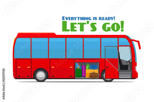 Luggage in tourist bus