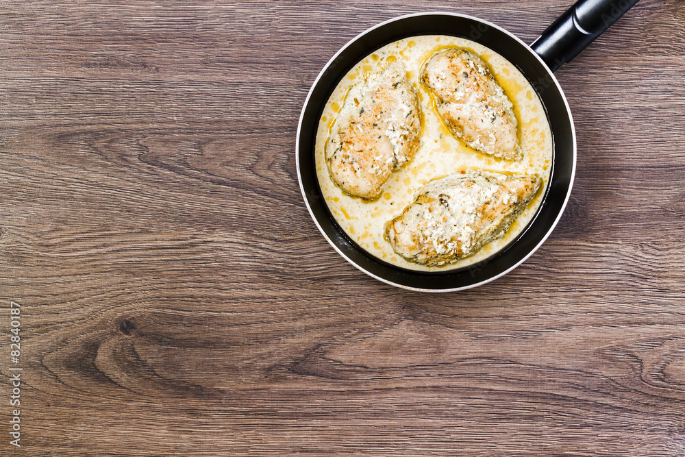 Chicken breast in cream sauce. Chicken breast in cream sauce.