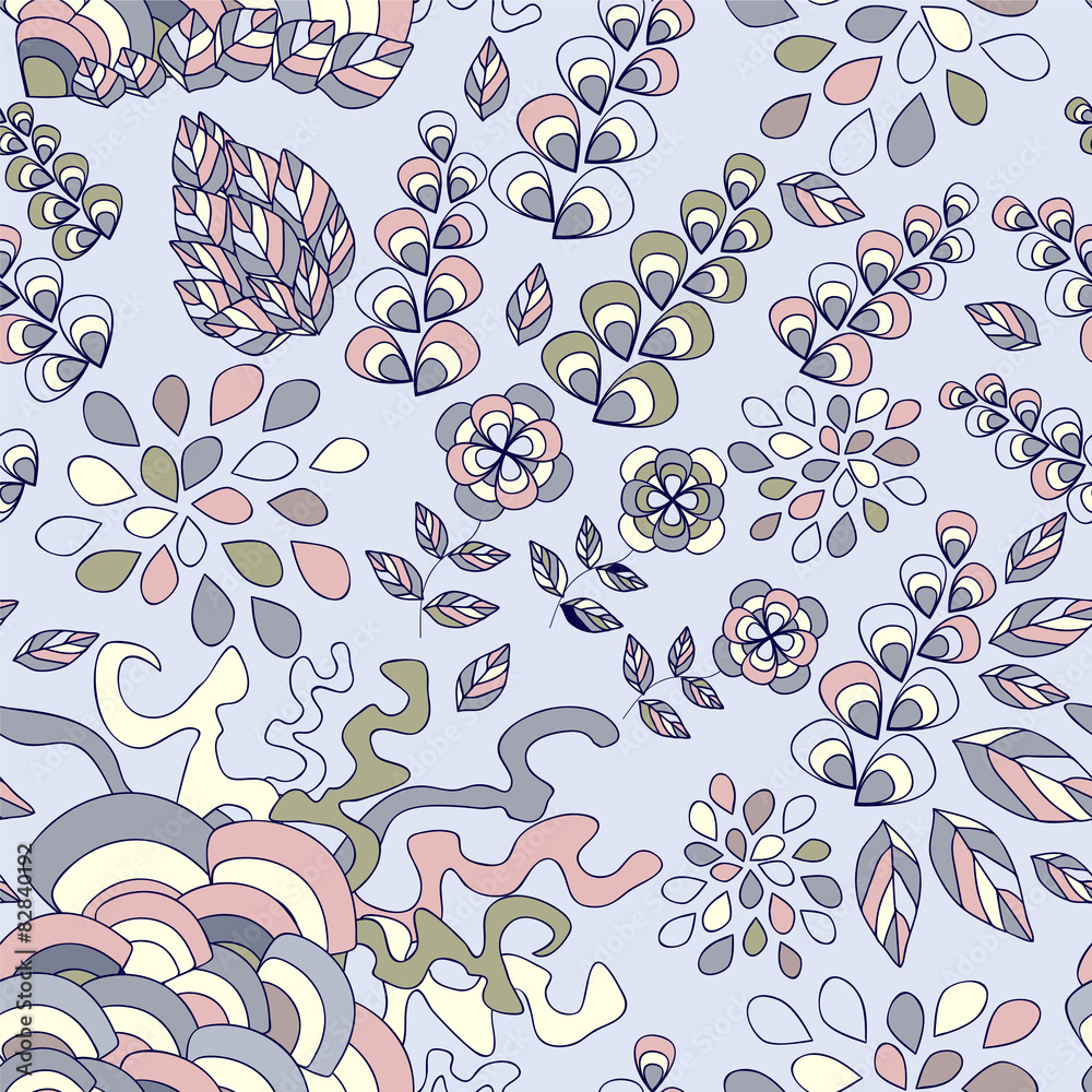 Naklejka premium vector seamless texture with abstract flower. ethnic seamless pa