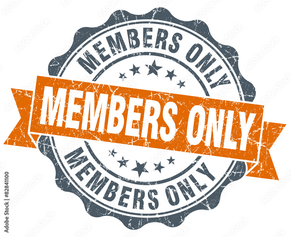 Obraz premium members only vintage orange seal isolated on white