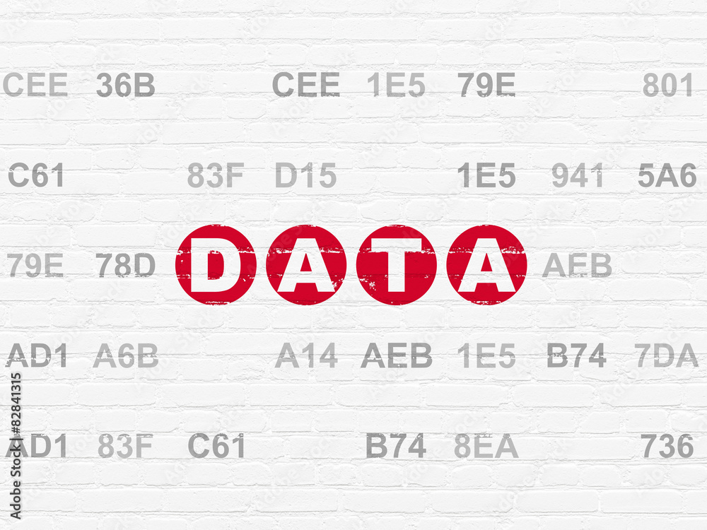 Data concept: Data on wall background Data concept: Data on wall background