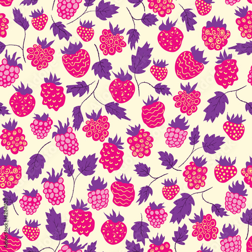 Raspberry seamless pattern