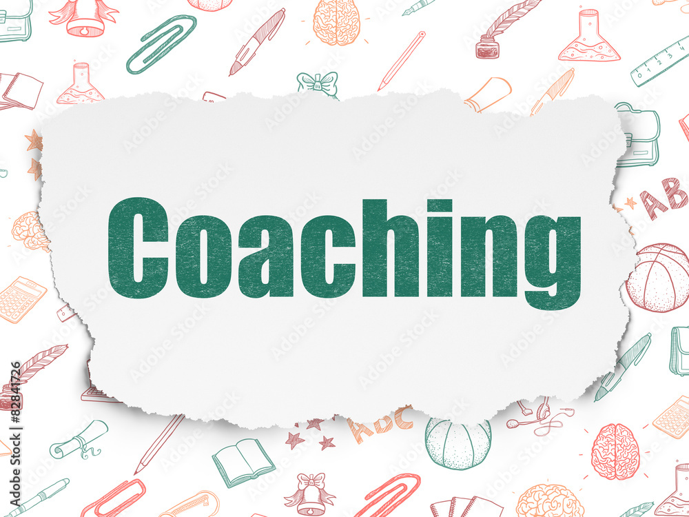 Obraz premium Education concept: Coaching on Torn Paper background