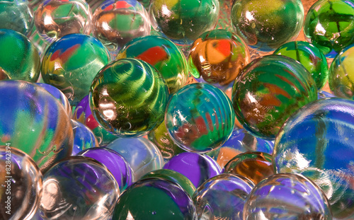 Glass varicoloured balls