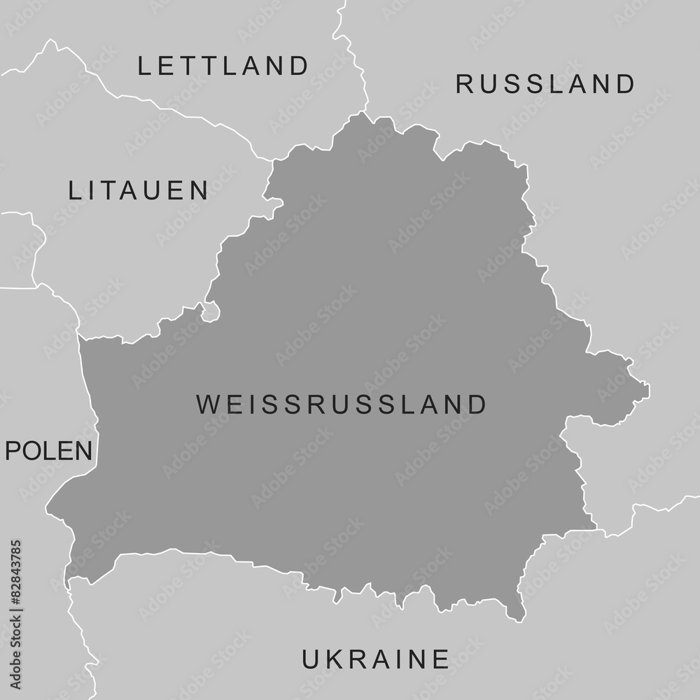 Weißrussland - Karte in Grau