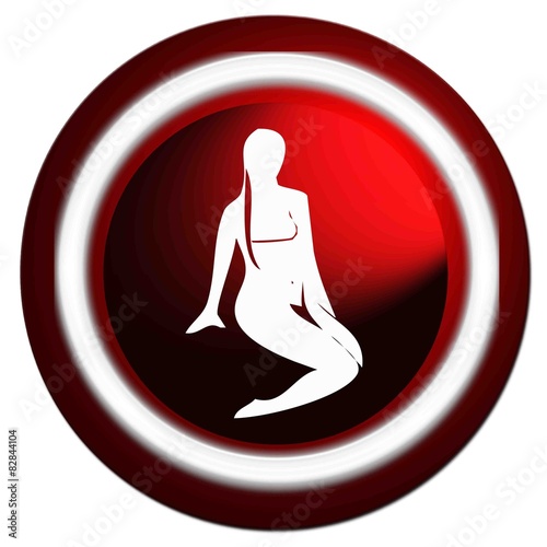 Zodiaque vierge rond rouge