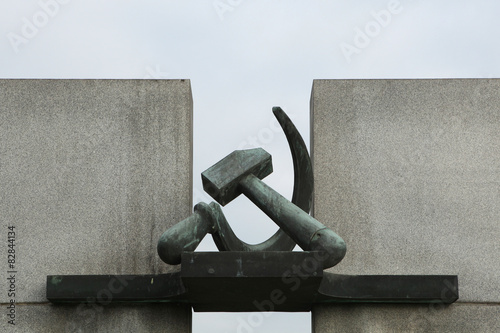 Hammer and Sickle. Soviet War Memorial in Terezin. photo