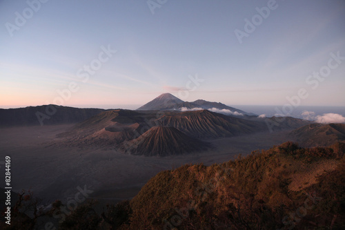 Sunrise over the Tengger Caldera in East Java, Indonesia.