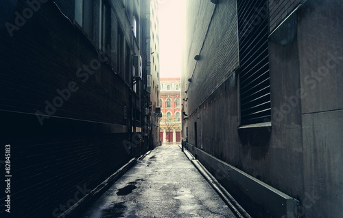 Obraz na płótnie Dark alley in Toronto, Canada