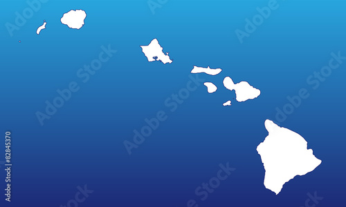 Hawaii Inselkette in blau