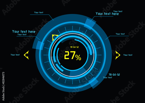 Blue and yellow vector elements
