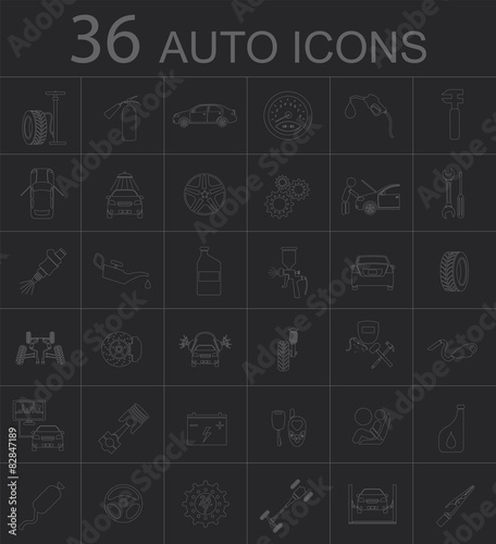 Set of car service icons
