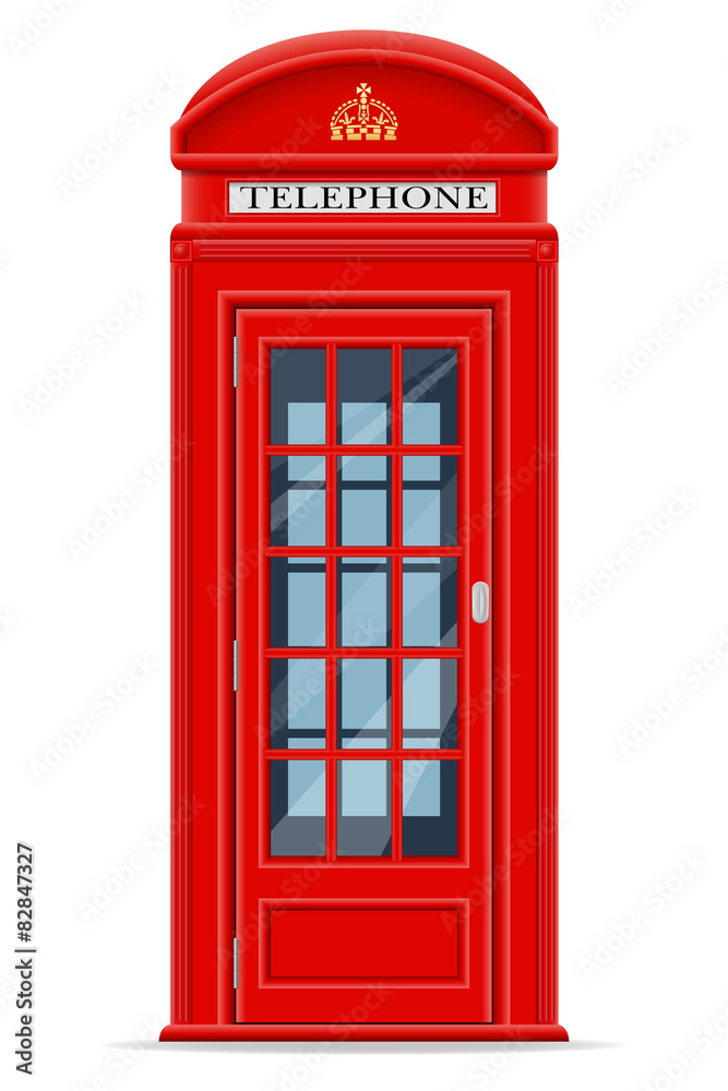 london red phone booth vector illustration - obrazy, fototapety, plakaty 