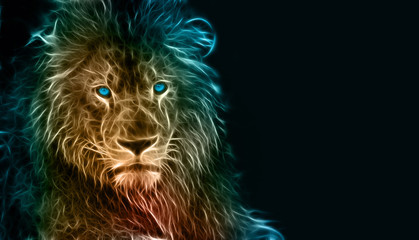 Fantasy digital art of a lion