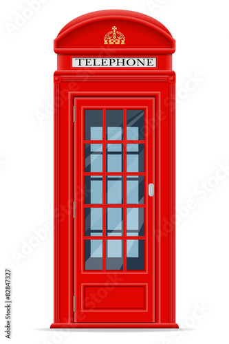 london red phone booth vector illustration