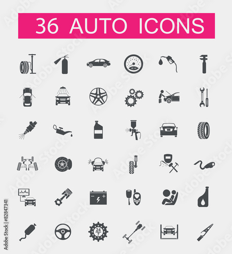 Set of car service icons