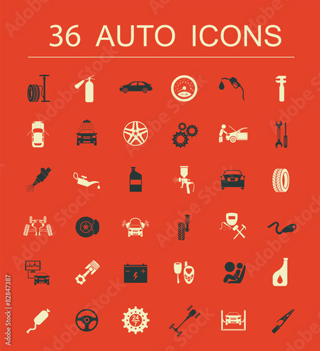 Set of car service icons
