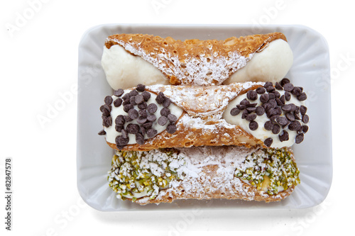 Sicilian cannoli . italian sweets