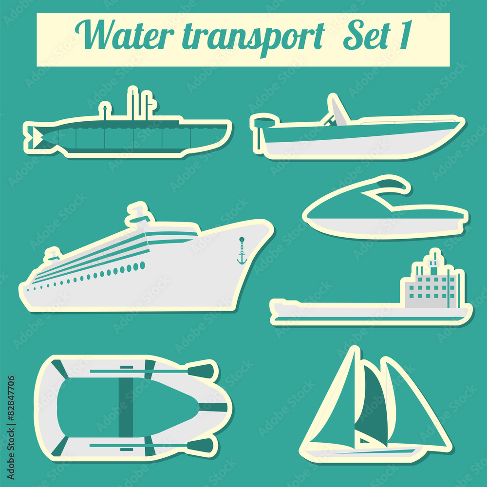 Set of water transport icon  for creating your own infographics